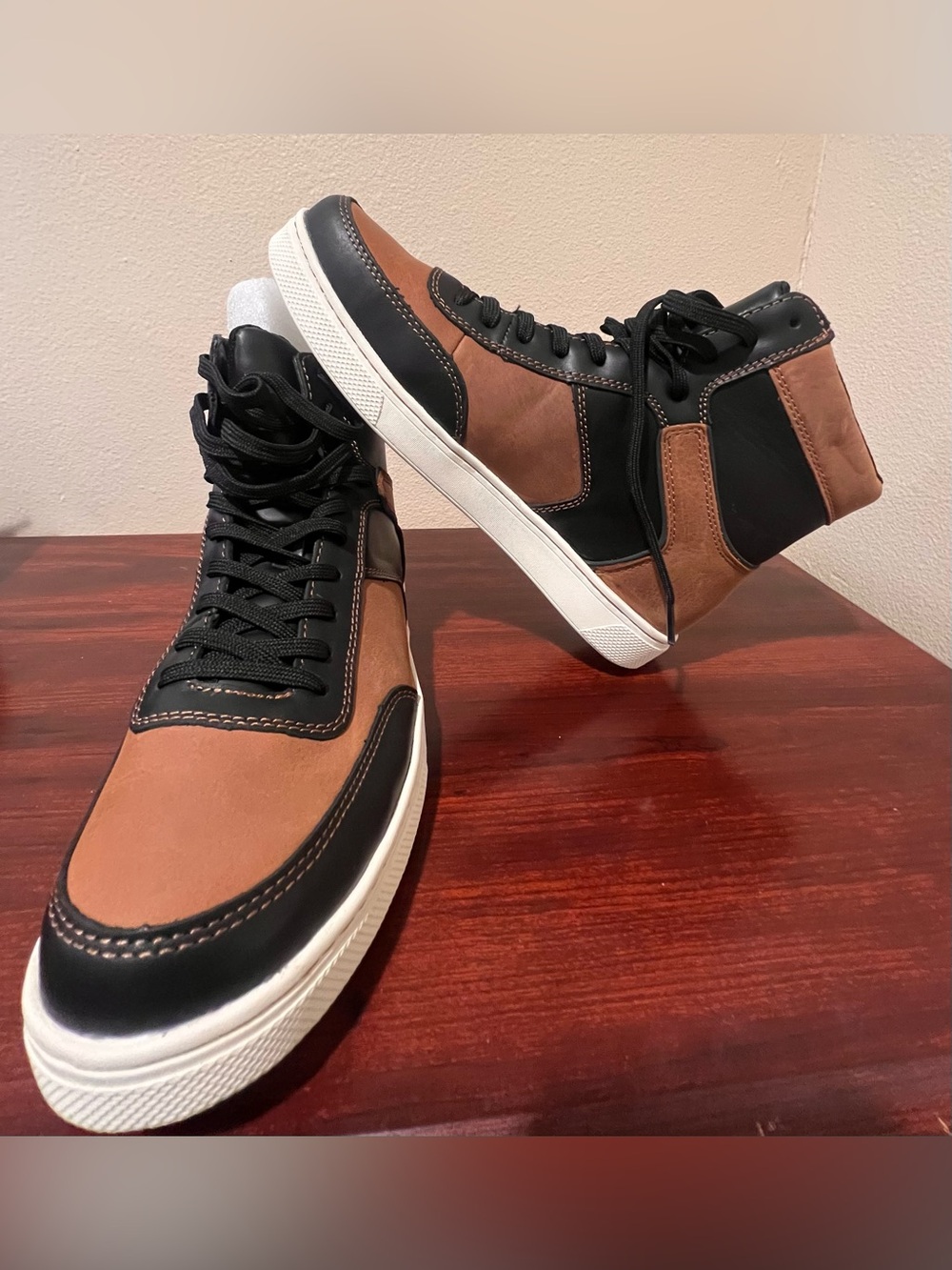 Harley-Davidson Black and Brown High-Top Sneakers